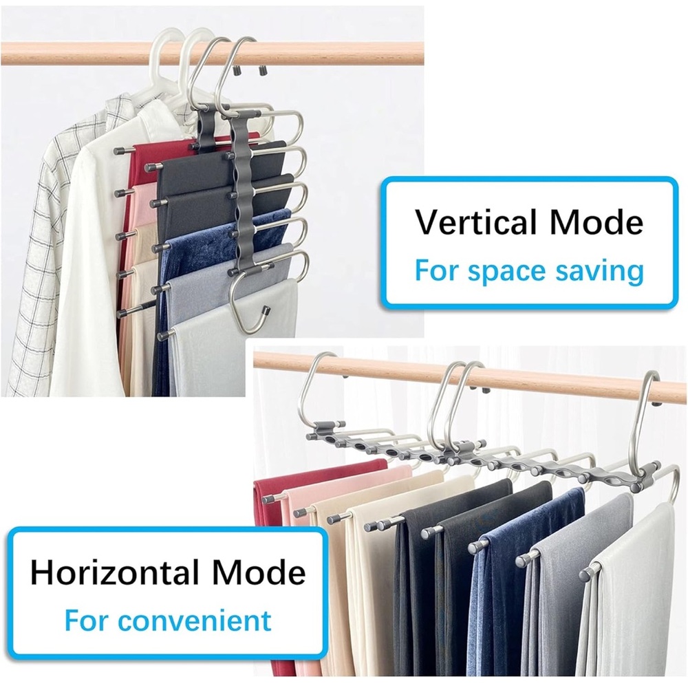 Space-Saving Silver Pants Hanger